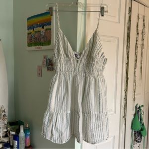Urban Outfitters Blue and White Stripe Coastal Mini Dress, Size L